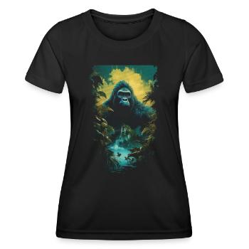Gorilla Kunstwerk Natur Tier - Frauen Funktions-T-Shirt - Schwarz - Vorne - AI Model Female 172 light (172cm)