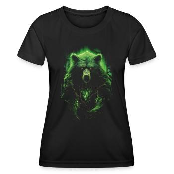 Fantasy Bär Braunbär Monster Verwunschen Mythisch - Frauen Funktions-T-Shirt - Schwarz - Vorne - AI Model Female 172 light (172cm)