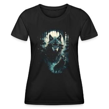 Fantasy Wolf Magic Pack Mysterious - Women's Functional T-Shirt - black - Front - AI Model Female 172 light (172cm)
