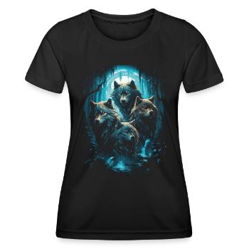 Fantasy Wolf Magic Pack Mysterious - Women's Functional T-Shirt - black - Front - AI Model Female 172 light (172cm)