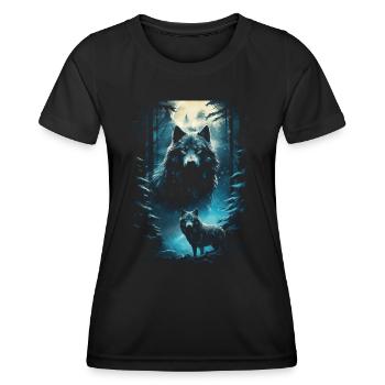 Fantasy Wolf Magic Pack Mysterious - Women's Functional T-Shirt - black - Front - AI Model Female 172 light (172cm)