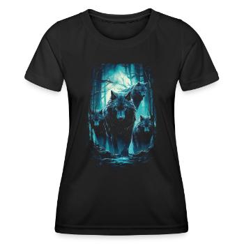 Fantasy Wolf Magic Pack Mysterious - Women's Functional T-Shirt - black - Front - AI Model Female 172 light (172cm)