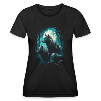 Fantasy Wolf Magic Pack Mysterious - Women's Functional T-Shirt - black - Front - AI Model Female 172 light (172cm)