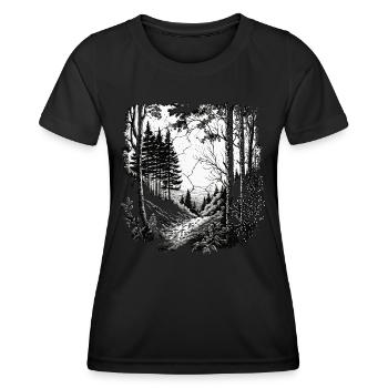 Forêt sombre, Bois sombres, Amoureux de la nature - T-shirt sport Femme - noir - Devant - AI Model Female 172 light (172cm)