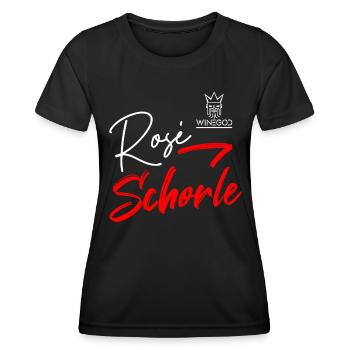 Winegod lustiger Spruch Rosé Schorle - Frauen Funktions-T-Shirt - Schwarz - Vorne - AI Model Female 172 light (172cm)