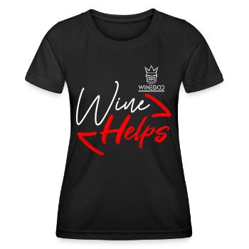 Winegod drôle en disant que le vin aide - T-shirt sport Femme - noir - Devant - AI Model Female 172 light (172cm)