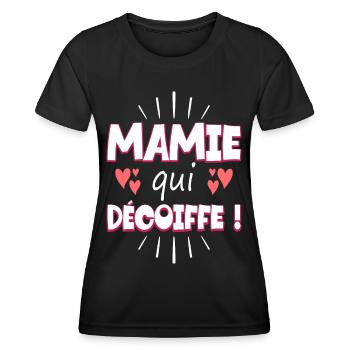 Femme Mamie Qui Décoiffe Meilleure Mamie - T-shirt sport Femme - noir - Devant - AI Model Female 172 light (172cm)