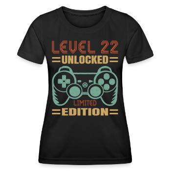 Birthday Level 22 Unlocked - Women's Functional T-Shirt - black - Front - AI Model Female 172 light (172cm)