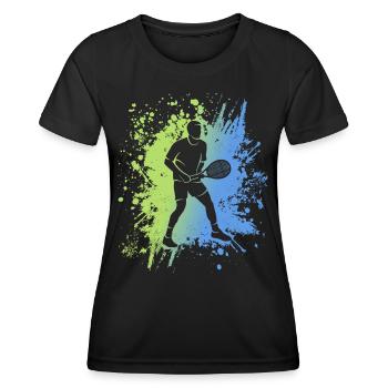 Tennis Player Tennis Club Children Tennis Player - Women's Functional T-Shirt - black - Front - AI Model Female 172 light (172cm)