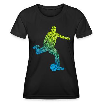 Fußball Symbole Fußballspieler Jungen Fußballer - Frauen Funktions-T-Shirt - Schwarz - Vorne - AI Model Female 172 light (172cm)