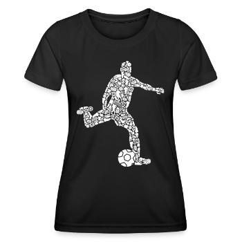 Fußballspieler Symbole Fußball Spieler Fußballer - Frauen Funktions-T-Shirt - Schwarz - Vorne - AI Model Female 172 light (172cm)