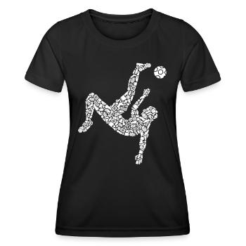 Fußballer Symbole Fußball Spieler Fußballspieler - Frauen Funktions-T-Shirt - Schwarz - Vorne - AI Model Female 172 light (172cm)