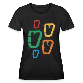 Bouldering, Free Climbing, Children, Boys, Climbing - Women's Functional T-Shirt - black - Front - AI Model Female 172 light (172cm)