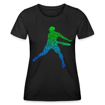 Discgolf Scheibe Disc Golf Sport Discgolfer Jungen - Frauen Funktions-T-Shirt - Schwarz - Vorne - AI Model Female 172 light (172cm)