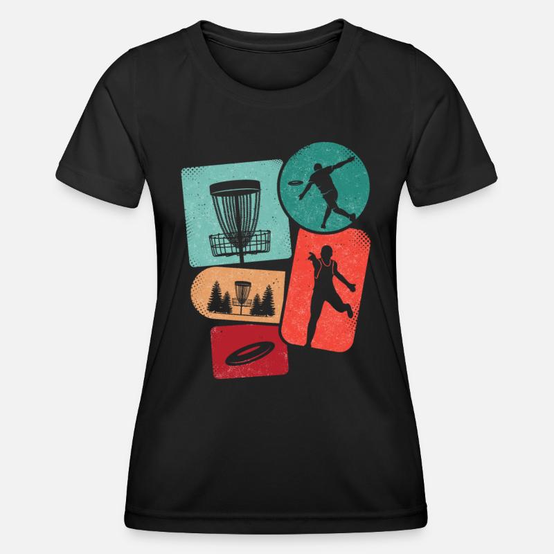 Disc Golf Disc Golf Boys Kids Men Disc Golfers - Women's Functional T-Shirt - black