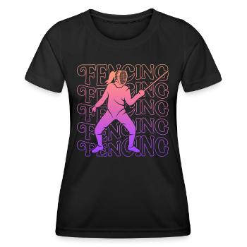 Fechter Fechtmeister Damen Frauen Mädchen Fechten - Frauen Funktions-T-Shirt - Schwarz - Vorne - AI Model Female 172 light (172cm)