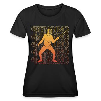 Fechter Fechtmeister Damen Herren Fechten - Frauen Funktions-T-Shirt - Schwarz - Vorne - AI Model Female 172 light (172cm)