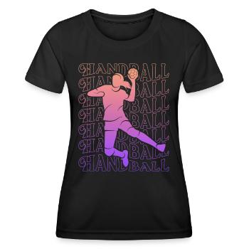 Handballspielerin Handballerin Handball Damen - Frauen Funktions-T-Shirt - Schwarz - Vorne - AI Model Female 172 light (172cm)