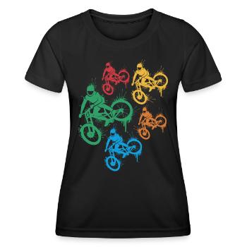 MTB Mountain Bike Downhill Mountain Bike Kids - Women's Functional T-Shirt - black - Front - AI Model Female 172 light (172cm)