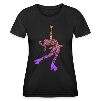 Roller Skating Kids Roller Skates Roller Skates Girls - Women's Functional T-Shirt - black - Front - AI Model Female 172 light (172cm)