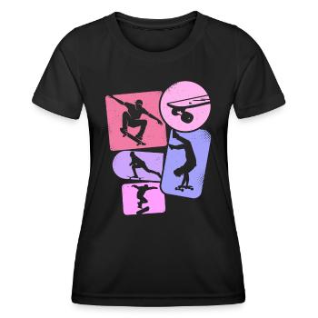 Skateboarder Girl Skater Frauen Skateboard Mädchen - Frauen Funktions-T-Shirt - Schwarz - Vorne - AI Model Female 172 light (172cm)