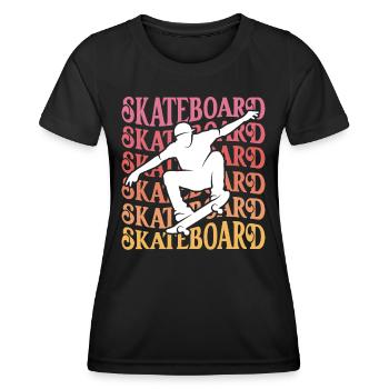 Skateboarder Girl Skater Damen Skateboard Mädchen - Frauen Funktions-T-Shirt - Schwarz - Vorne - AI Model Female 172 light (172cm)