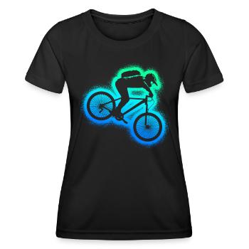 MTB Mountain Bike Biker Kids Mountain Bike Men - Women's Functional T-Shirt - black - Front - AI Model Female 172 light (172cm)