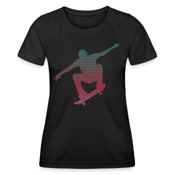 Skateur Skateur Skateboard Coloré Skateur - T-shirt sport Femme - noir - Devant - AI Model Female 172 light (172cm)