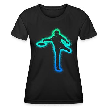 Disc Golf Discgolfspieler Männer Jungen Discgolfer - Frauen Funktions-T-Shirt - Schwarz - Vorne - AI Model Female 172 light (172cm)