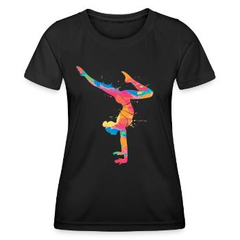 Turnerin Gymnastik Handstand Damen Mädchen Turnen - Frauen Funktions-T-Shirt - Schwarz - Vorne - AI Model Female 172 light (172cm)