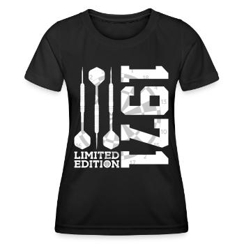 LIMITED EDITION 1971 DARTS 55. GEBURTSTAG - Frauen Funktions-T-Shirt - Schwarz - Vorne - AI Model Female 172 light (172cm)