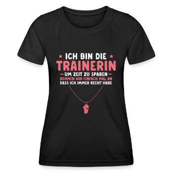Trainer Humor Fußballtrainerin Personal Trainerin - Frauen Funktions-T-Shirt - Schwarz - Vorne - AI Model Female 172 light (172cm)