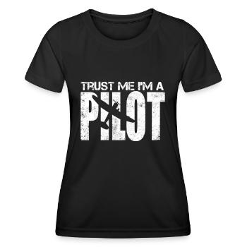 Pilot Gift Airplane Glider Glider - Women's Functional T-Shirt - black - Front - AI Model Female 172 light (172cm)