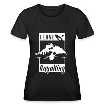 Kayak Kayaker Kayak Gift Paddle Boat - Women's Functional T-Shirt - black - Front - AI Model Female 172 light (172cm)
