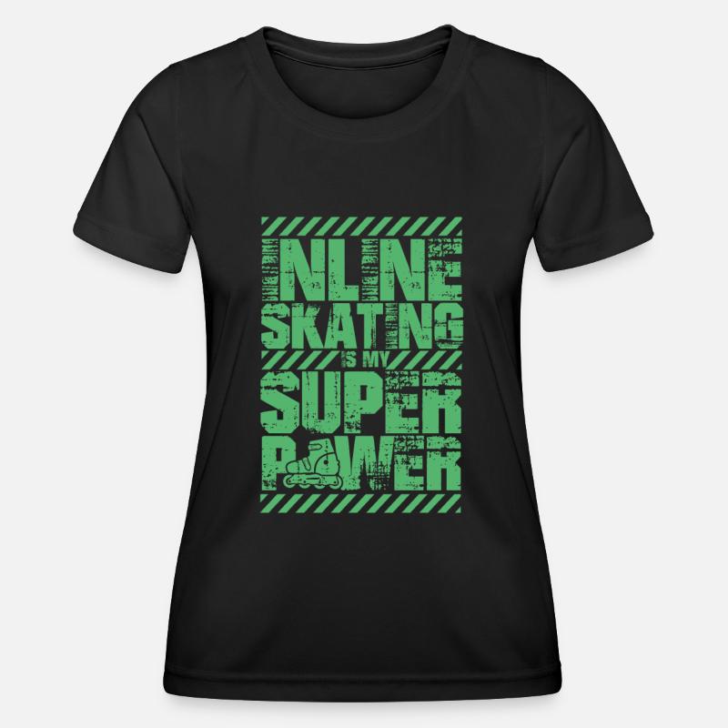 Sk8 Inline Skate Inline Skating Roller Skates Inliner - Women's Functional T-Shirt - black