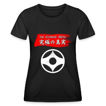 Karate Kyokushinkai The Ultimate Truth Kyokushin - Frauen Funktions-T-Shirt - Schwarz - Vorne - AI Model Female 172 light (172cm)