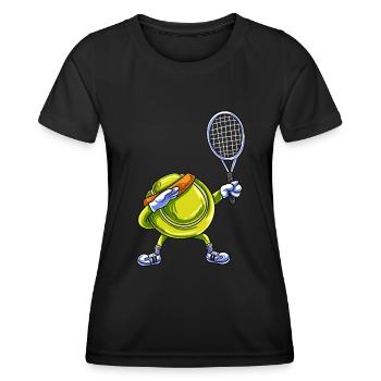 Tennisball Tennisspieler Tennisplatz - Frauen Funktions-T-Shirt - Schwarz - Vorne - AI Model Female 172 light (172cm)