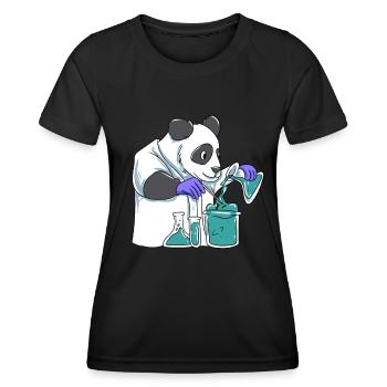 Scientifiques Panda - T-shirt sport Femme - noir - Devant - AI Model Female 172 light (172cm)
