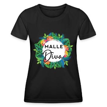 Malle Party Outfit Malle Diven Malle - Frauen Funktions-T-Shirt - Schwarz - Vorne - AI Model Female 172 light (172cm)