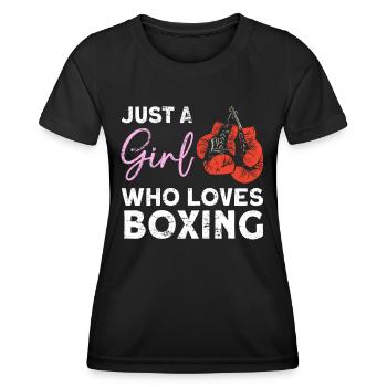 Nur ein Mädchen, das Boxen liebt Boxen - Frauen Funktions-T-Shirt - Schwarz - Vorne - AI Model Female 172 light (172cm)
