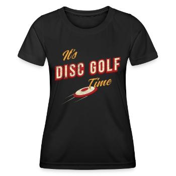 Disc Golf vintage retro - Frauen Funktions-T-Shirt - Schwarz - Vorne - AI Model Female 172 light (172cm)