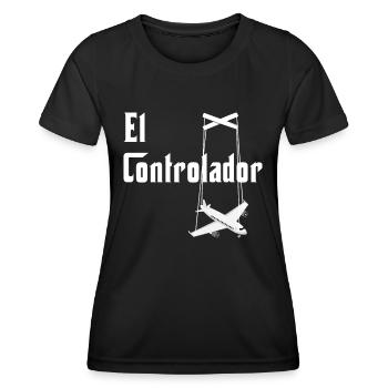 Aviation I Aéroport I Aéronefs I Trafic aérien - T-shirt sport Femme - noir - Devant - AI Model Female 172 light (172cm)
