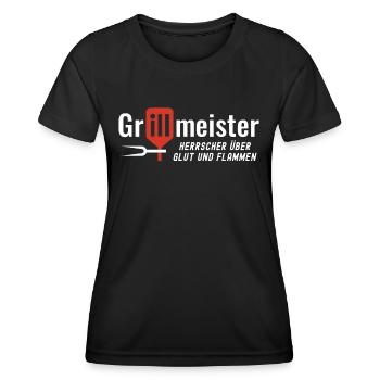 Grillmeister BBQ Hobbygriller Grillmeister - Frauen Funktions-T-Shirt - Schwarz - Vorne - AI Model Female 172 light (172cm)