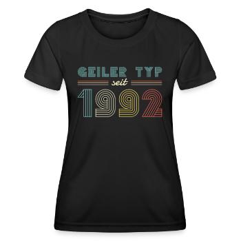 30. Geburtstag Männer TShirt 1992 Geburtstag Mann - Frauen Funktions-T-Shirt - Schwarz - Vorne - AI Model Female 172 light (172cm)
