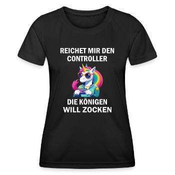 Zocken Reichet mir den Controller Königin Konsole - Frauen Funktions-T-Shirt - Schwarz - Vorne - AI Model Female 172 light (172cm)