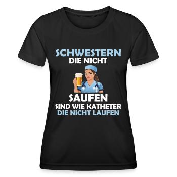 Krankenschwester Pflege Arzthelferin Pflegerin - Frauen Funktions-T-Shirt - Schwarz - Vorne - AI Model Female 172 light (172cm)