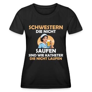 Krankenschwester Pflege Arzthelferin Pflegerin - Frauen Funktions-T-Shirt - Schwarz - Vorne - AI Model Female 172 light (172cm)