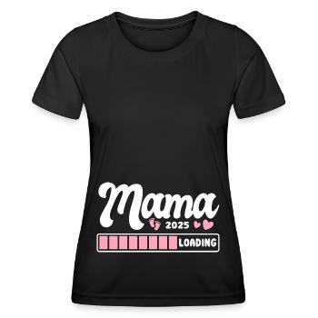 Mama 2025 loading - Schwangerschaft - Geschenk - Frauen Funktions-T-Shirt - Schwarz - Vorne - AI Model Female 172 light (172cm)