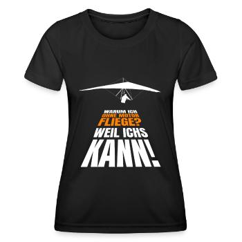 Deltasegler Spruch Drachenflieger Hängegleiter - Frauen Funktions-T-Shirt - Schwarz - Vorne - AI Model Female 172 light (172cm)