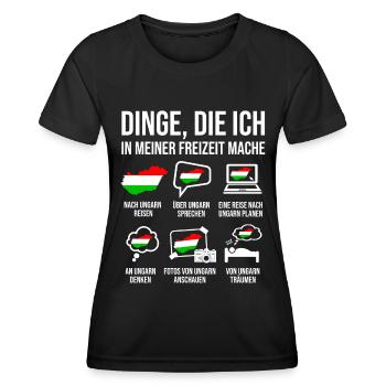 Ungarn Spruch Heimat Ungarn - Frauen Funktions-T-Shirt - Schwarz - Vorne - AI Model Female 172 light (172cm)